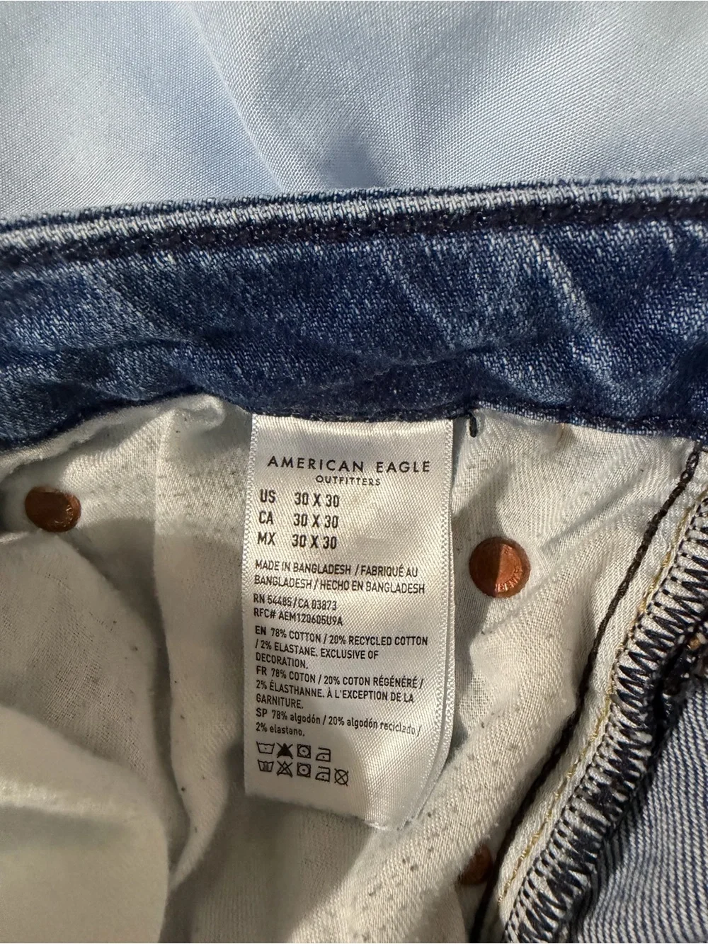 American Eagle Outfitters Men's Blue athletic Straight Jeans 30x30